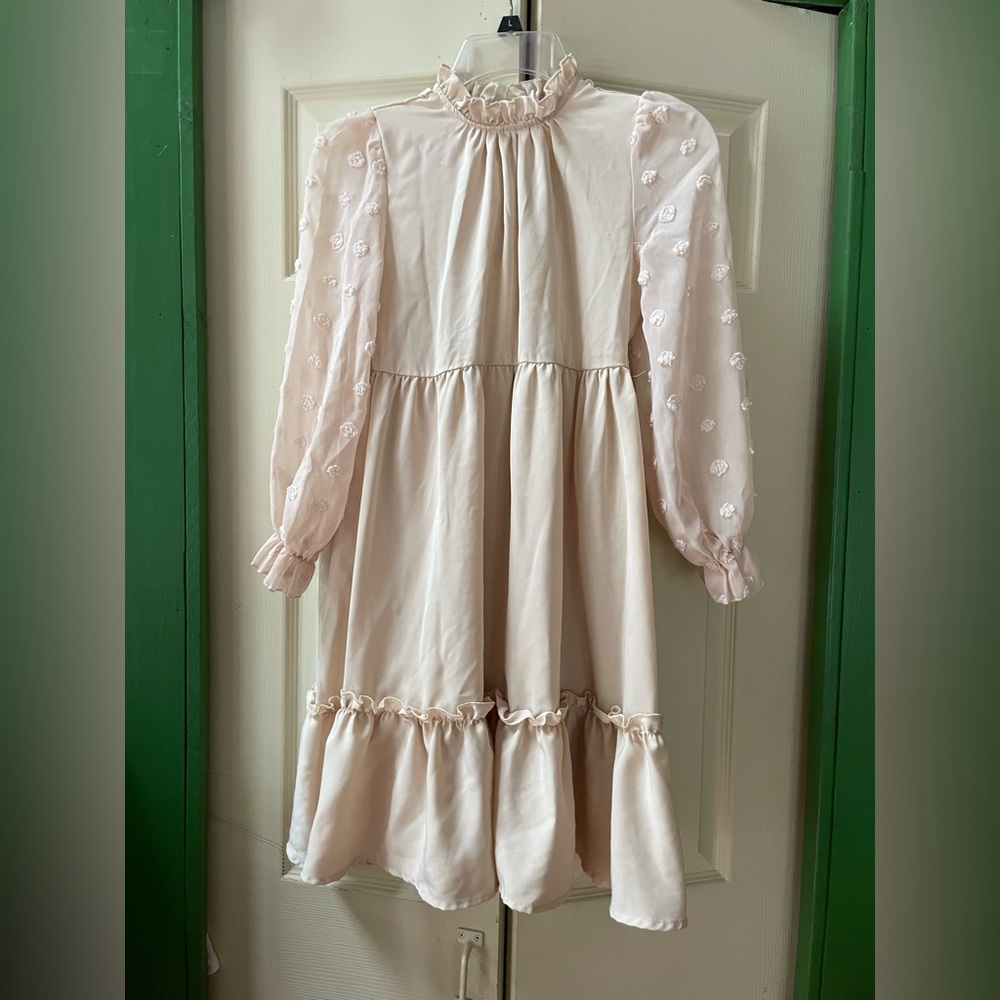 SHEIN Blush Ivory/Cream Formal Kids Dress